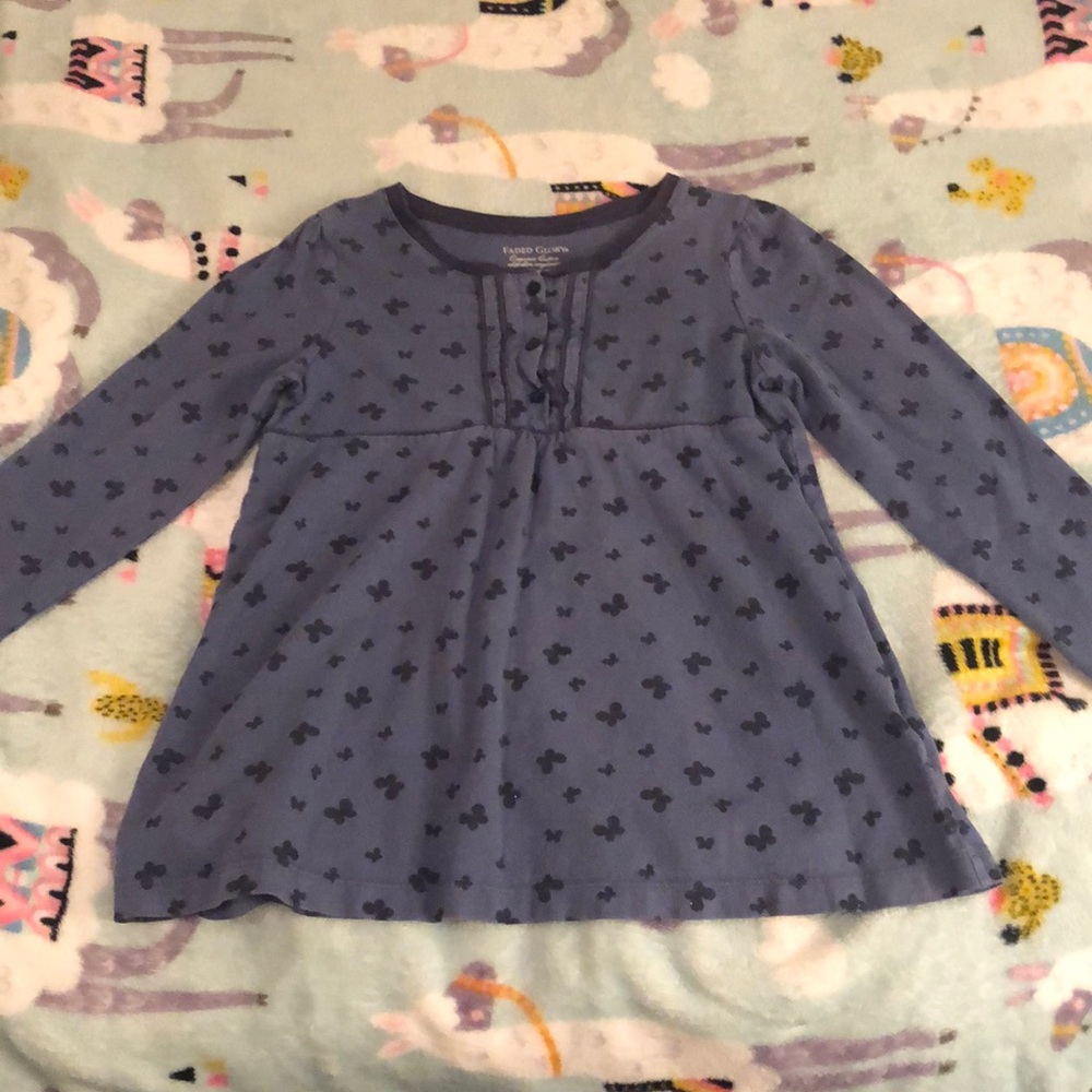 Navy Blue butterfly shirt